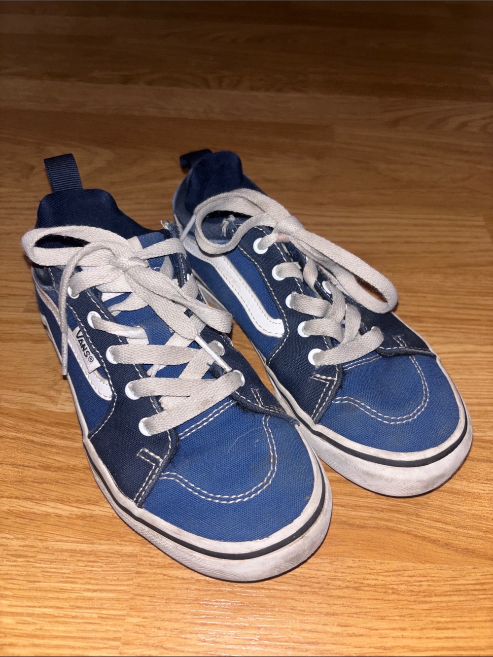 Vans Kids Navy and White Canvas Low-Top Sneakers